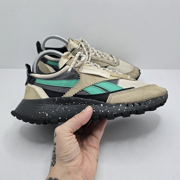 Reebok | Classic Leather Legacy 'Splatter Paint' utility beige sneakers WMS 7.5 - Picture 2 of 13